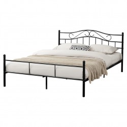 Двойно легло с метална рамка  - Черно, 200 x 200 см - Sonata G