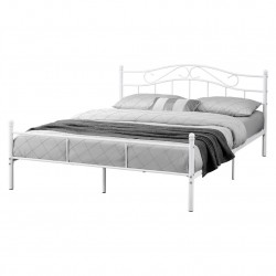 Двойно легло с метална рамка  - Бяло, 200 x 180 см - Sonata G