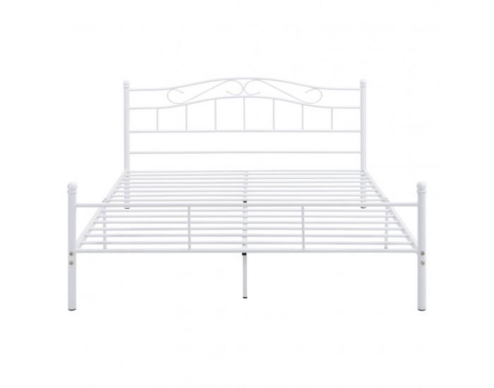 Двойно легло с метална рамка  - Бяло, 200 x 160 см -