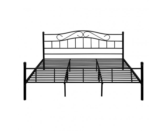 Двойно легло с метална рамка  - Черно, 200 x 180 см -