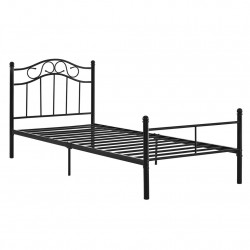 Двойно легло с метална рамка - Черно - 200 x 120см - Легла