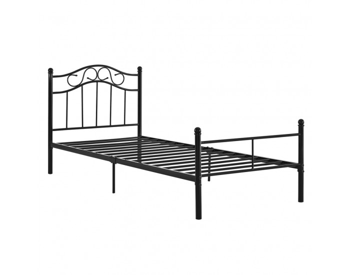 Двойно легло с метална рамка - Черно - 200 x 120см -