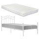 Двойно легло с метална рамка - Бяло - 200 x 120см с матрак -