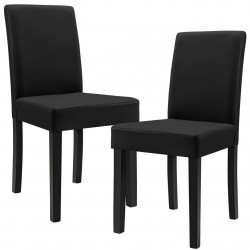 Комплект от 2 броя тапицирани столове Zágráb 90 x 42 x 48 cm, Черен - Трапезни столове