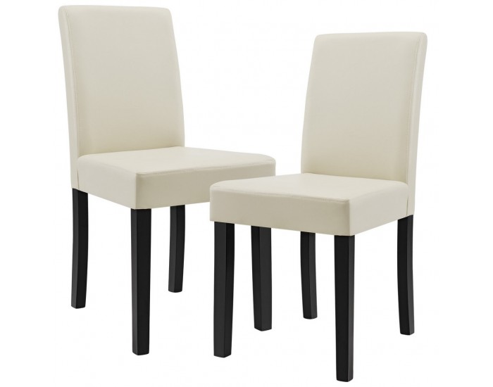 Комплект от 2 броя тапицирани столове Zágráb 90 x 42 x 48 cm, Слонова кост -