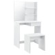 Комплект тоалетна масичка със стол и огледало 141 x 75 x 39,7 cm, Бяла -