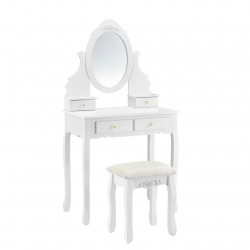 Комплект тоалетна масичка с огледало и стол 141 x 75 40 cm - Тоалетки и Огледала
