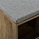 Шкаф за обувки с повърхност за сядане 103 x 30 x 48 см, ПДЧ /Текстил, Кафяв/Сив - Шкаф за обувки с повърхност за сядане 103 x 30 x 48 см, ПДЧ /Текстил, Кафяв/Сив -