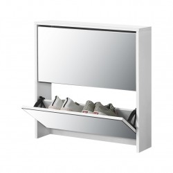 Шкаф за обувки  Бял, с огледало, 67 x 63 x 17cm - Sonata G