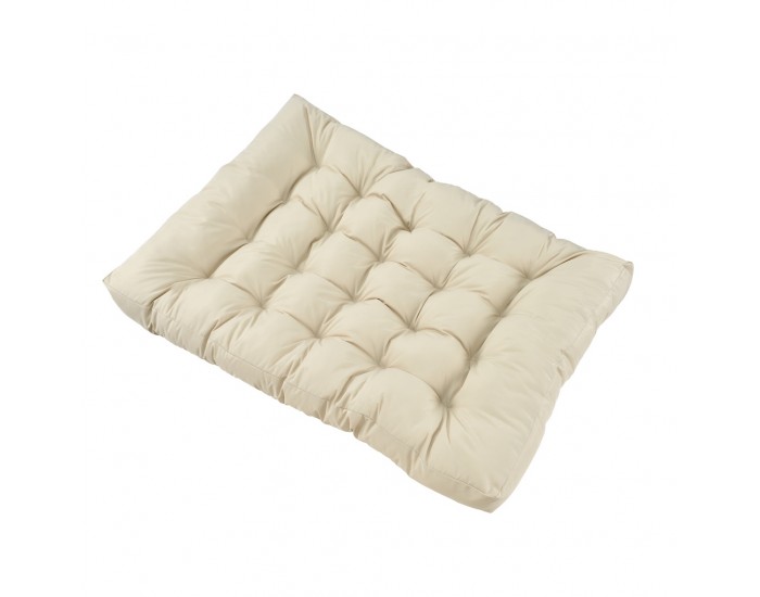 Възглавница седалка за мебели от палети, 120 x 80 x 12 cm Кремав, Водонепромокаем материал -