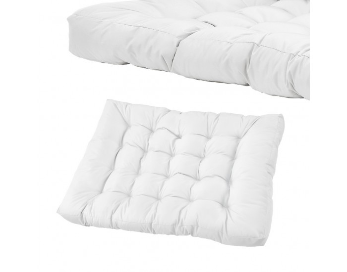 Възглавница седалка за мебели от палети, 120 x 80 x 12 cm Бял, Водонепромокаем материал -