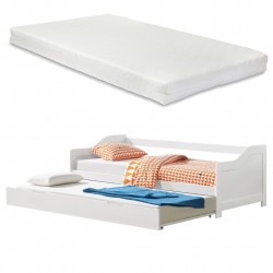 Разтегателно легло с 2 броя матраци  Бяло - Легла