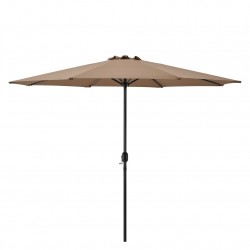 Градински чадър   Ø 300 x 230 cm, Бежов, водоусточив, Полиестер - Сенници и Чадъри