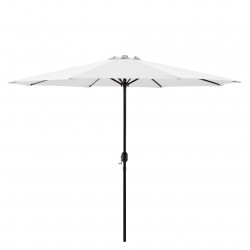 Градински чадър   Ø 300 x 230 cm, Бял, водоусточив, Полиестер - Сенници и Чадъри