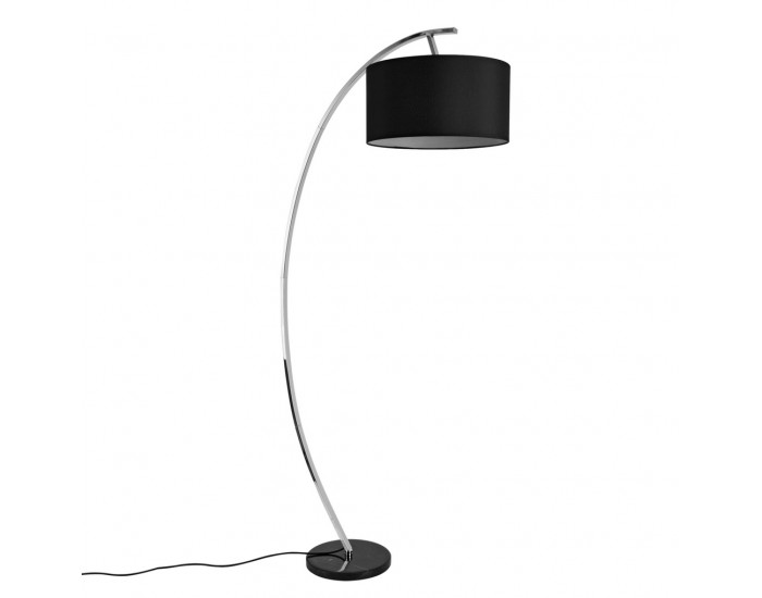 Подова лампа Steiermark, форма дъга и мраморна стойка, 1 x E27,60W,153 cm, Черна -