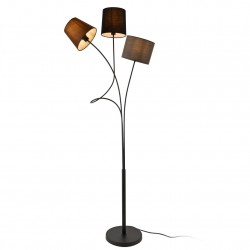 Подова лампа , 146 cm, Черен/Кафяв/Сив - Настолни лампи