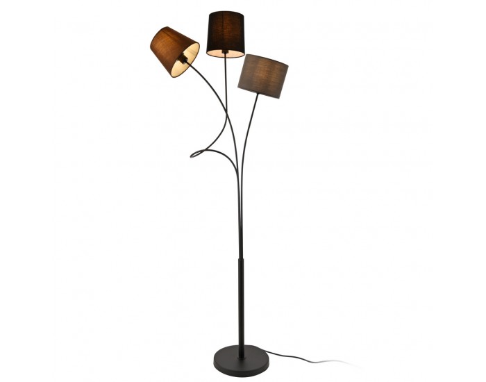 Подова лампа , 146 cm, Черен/Кафяв/Сив -