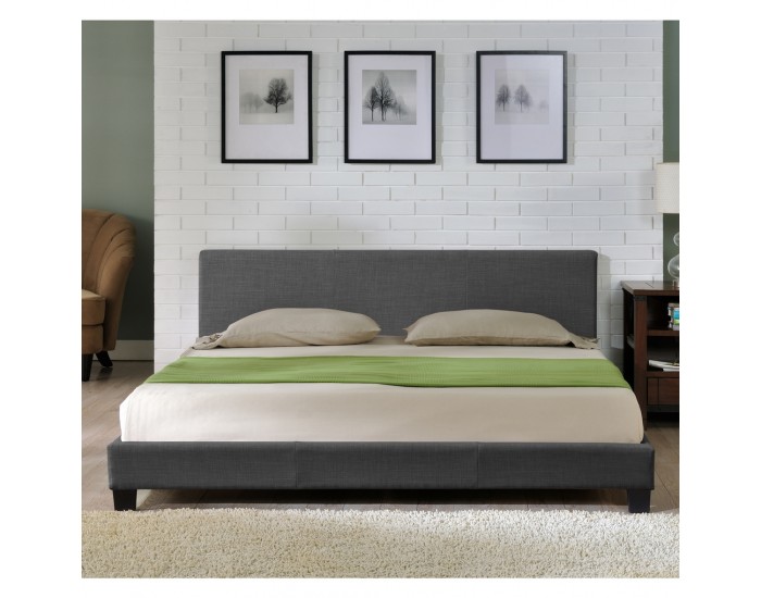Съвременно тапицирано двойно легло - 140 x 200 см -