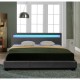 Съвременно тапицирано двойно легло с LED осветление - 140 x  200 см -