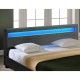 Съвременно тапицирано двойно легло с LED осветление - 140 x 200 с матрак -