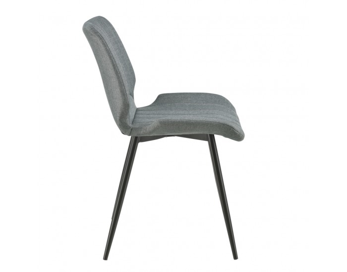 Комплект от 4 дизайнерски стола, 77 x 57,5 x 46 cm, Полиестер, Тъмносив -