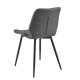 Комплект от 4 дизайнерски стола, 77 x 57,5 x 46 cm, Изкуствена кожа, Тъмносив -