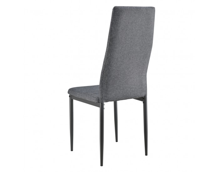 Комплект от 4 броя столове за трапезария Текстил, Сиви, 96 x 43 x 52 cm -