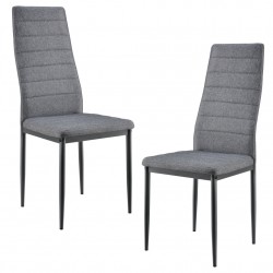 Комплект от 2 броя столове за трапезария Текстил, Сиви, 96 x 43 x 52 cm - Sonata G