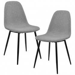 Дизайнерски стол комплект от 2 броя , 86 x 46cm, Сив - Трапезни столове
