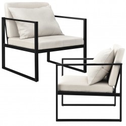 2 бр. Дизайнерски фотьойл 70 x 60 см с допълнителна възглавница - Бежов - Сравняване на продукти
