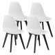 Комплект от 4 стола Lendava , трапезария, 83x54x48 cm, Бял/Черен -