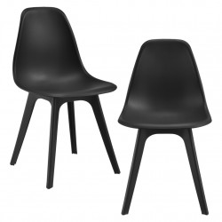 Комплект 2 дизайнерски стола Lendava, трапезария, 83x54x48 cm , Черен - Трапезни столове