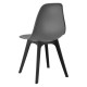 Комплект от 6 стола Lendava трапезария, Пластмаса, 83x54x48 cm, Сив/Черен -