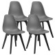 Комплект от 4 стола Lendava , трапезария, 83x54x48 cm, Сив & Черен -