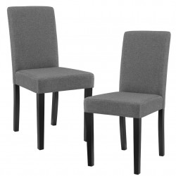 Тапициран стол San Marino комплект от 2 броя 90 x 42 x 48 cm Тъмносив - Трапезни столове
