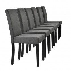 Тапициран стол San Marino комплект от 6 броя 90 x 42 x 48 cm Тъмносив - Столове