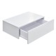 2 броя нощни шкафчета за стенен монтаж с едно чекмедже Бял гланц, 46x30x15cm -