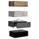 4 броя нощни шкафчета за стенен монтаж с едно чекмедже Дърво/Бетон/Тъмносив/Черен, 46x30x15cm -