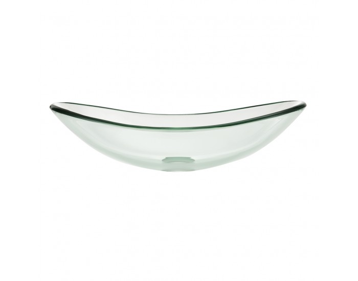 Стъклена мивка за вграждане, за баня 47 x 30,5 x 13 cm, овална -