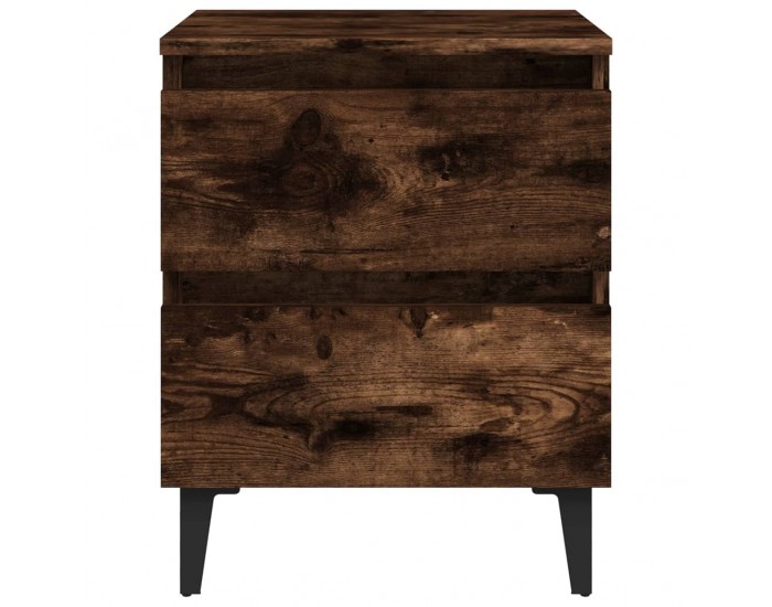 Sonata H Нощни шкафчета с метални крака 2 бр опушен дъб 40x35x50 см