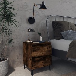 Sonata H Нощни шкафчета с метални крака 2 бр опушен дъб 40x35x50 см - Спалня