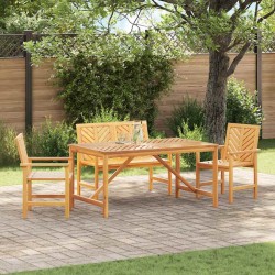 Sonata H Комплект за хранене в градината 4 pcs Кафяво 150 x 90 x 74 cm - Градински маси