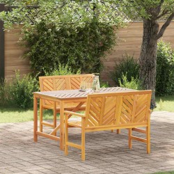 Sonata H Комплект за хранене в градината 3 pcs Кафяво 150 x 90 x 74 cm - Градински маси