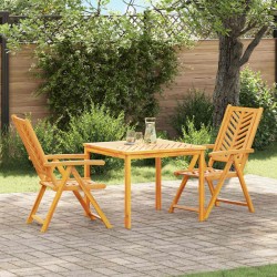 Sonata H Комплект за хранене в градината 3 pcs Кафяво 90 x 90 x 74 cm - Градински маси
