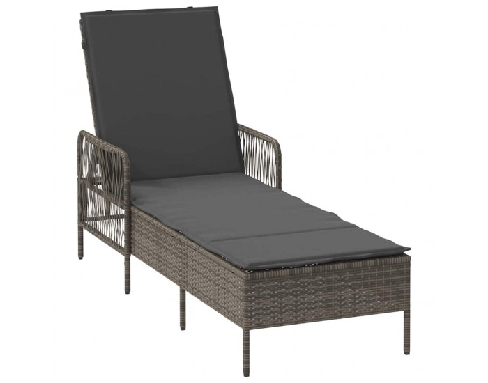 Sonata H Шезлонг с възглавница 1-човек Сив 157 x 55 x 92см полиратан