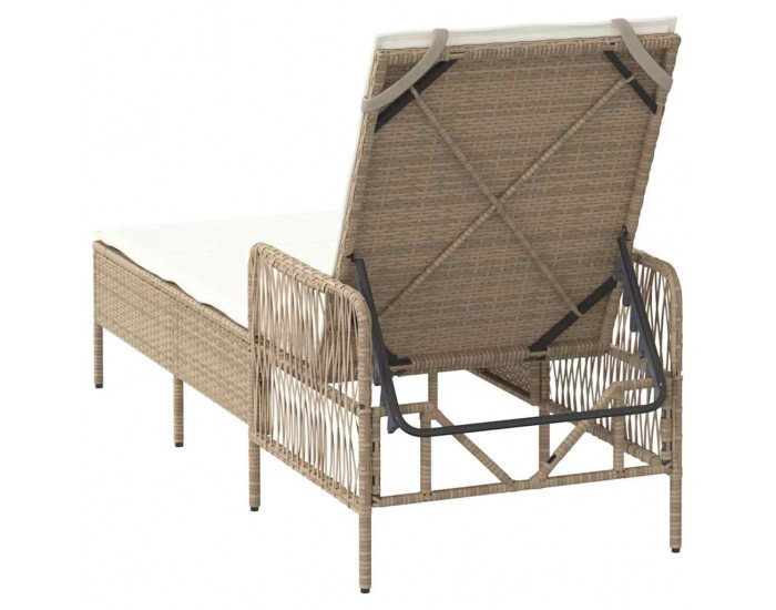 Sonata H Шезлонг с възглавница 1-човек Бежово 157 x 55 x 92см полиратан