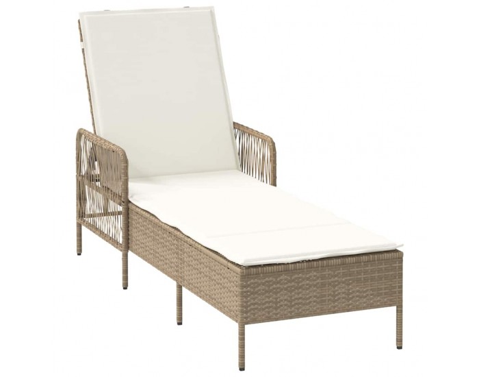 Sonata H Шезлонг с възглавница 1-човек Бежово 157 x 55 x 92см полиратан