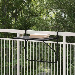 Sonata H Висяща терасна маса Черно 60 x 39 x 65 см Стомана - Градински маси