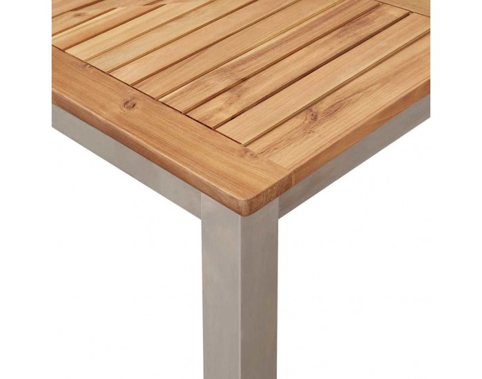 Sonata H Външна хранителна маса Кафяво Акациево дърво масив