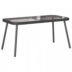 Sonata H Масичка за кафе Черно 90 x 45 x 43 см Поли ротанг, стъкло - Градински маси
